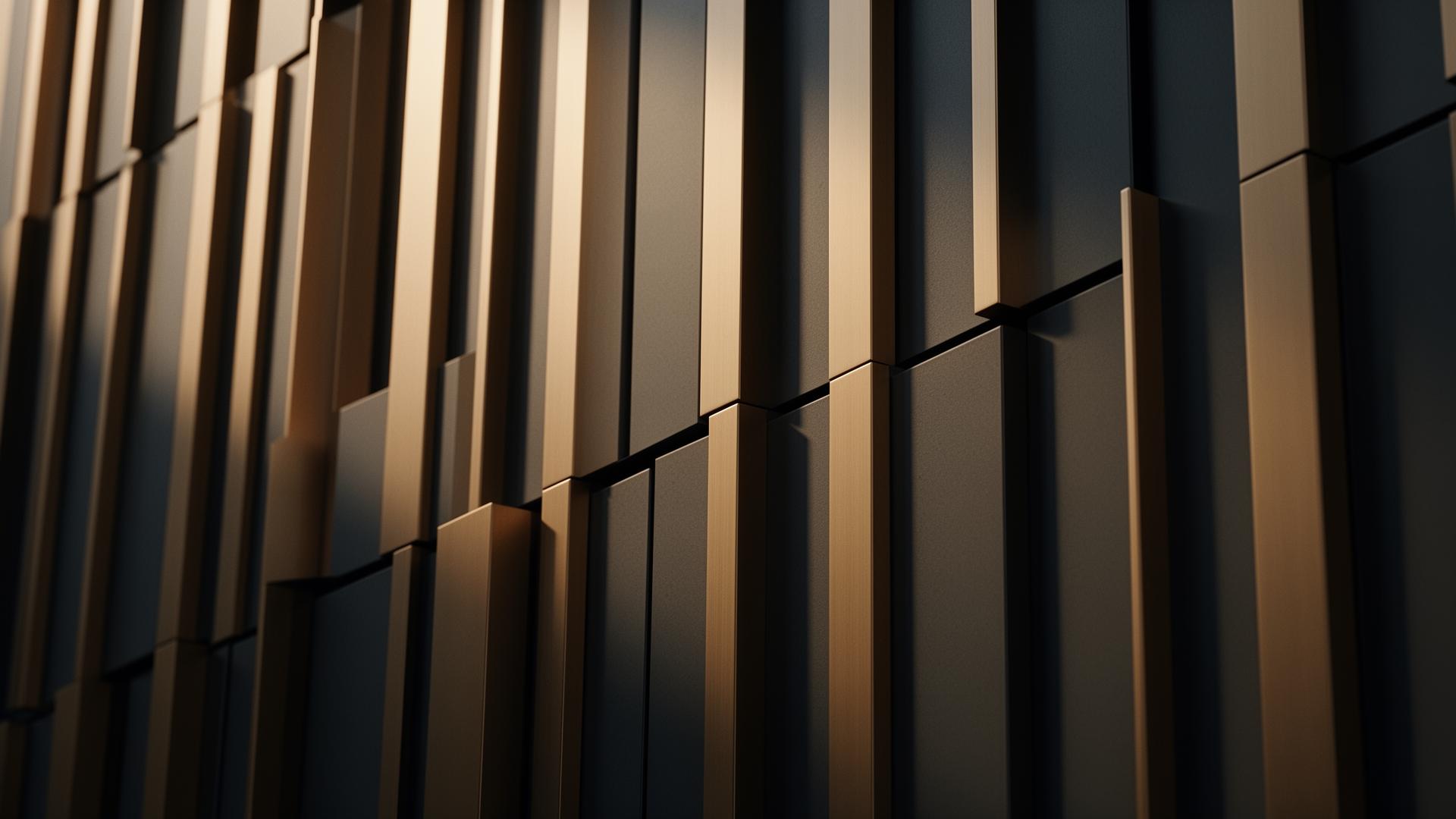 Bronze metal facade detail